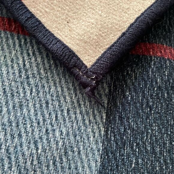 Ruggable Buffalo Plaid Blue Ivory Rug with Red Accents Discontinued 5 x 7 - Picture 7 of 13